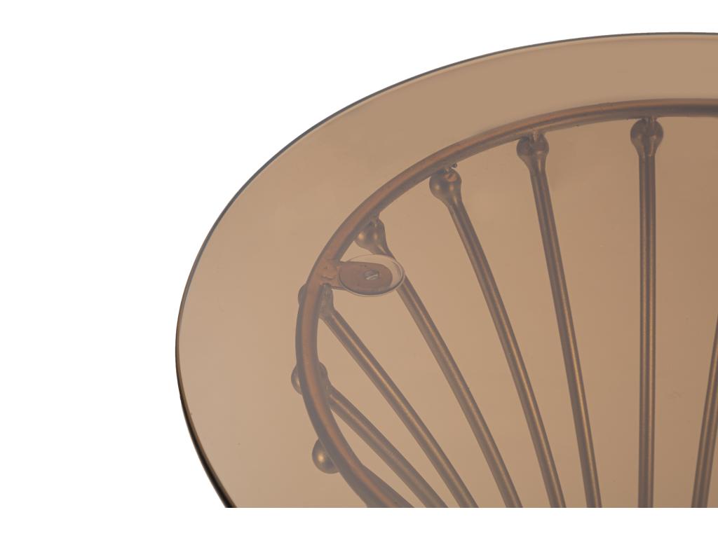 Table en métal doré et verre 40x82 cm JDDJ49380