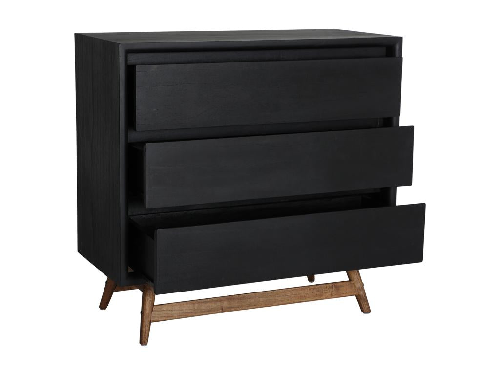 Commode en bois de Chezlova noir en 90x40x86 cm ZHMJ26670