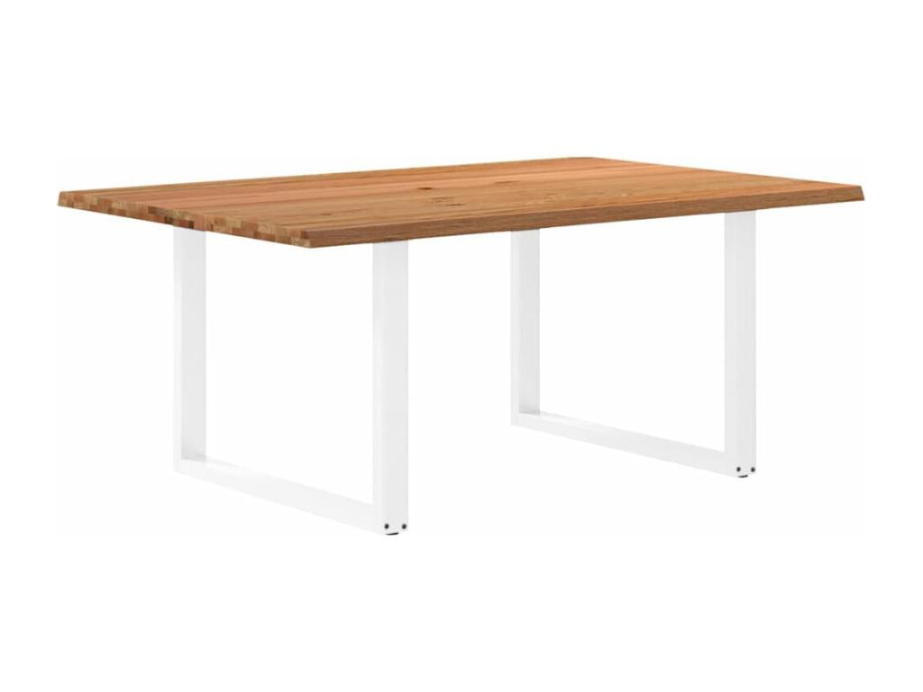 Table à manger marron clair bois de chêne massif rectangulaire HMIL79747