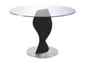 Table ronde plateau verre et pied fibre de verre laqué noir Torsada-Dimensions P 110 x H 76 cm OWDR89456