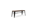 Banc en métal noir mat et assise bois foncé - Style industriel XCVJ88237