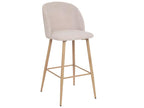 Lot de 2 chaises de bar en fer et bois Couleuris Beige - Longueur 48 x profondeur 56 x hauteur 106 cm KXFB93118