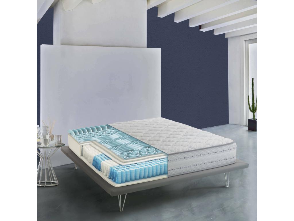 Matelas double Chezlova matelas à mémoire de forme et à ressorts ensachés Fabriqué en Italie anti-acariens et hypoallergénique 160x200h26 cm OSAJ48330