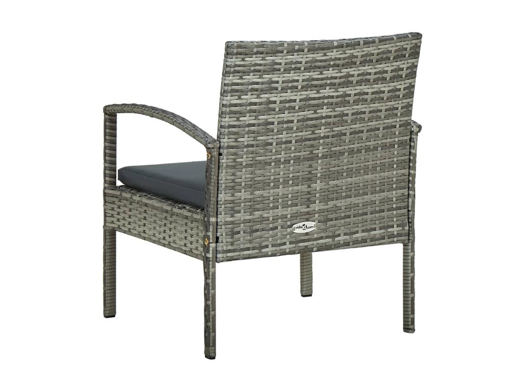 Chaise de jardin avec coussin Résine tressée Gris JJRM24705