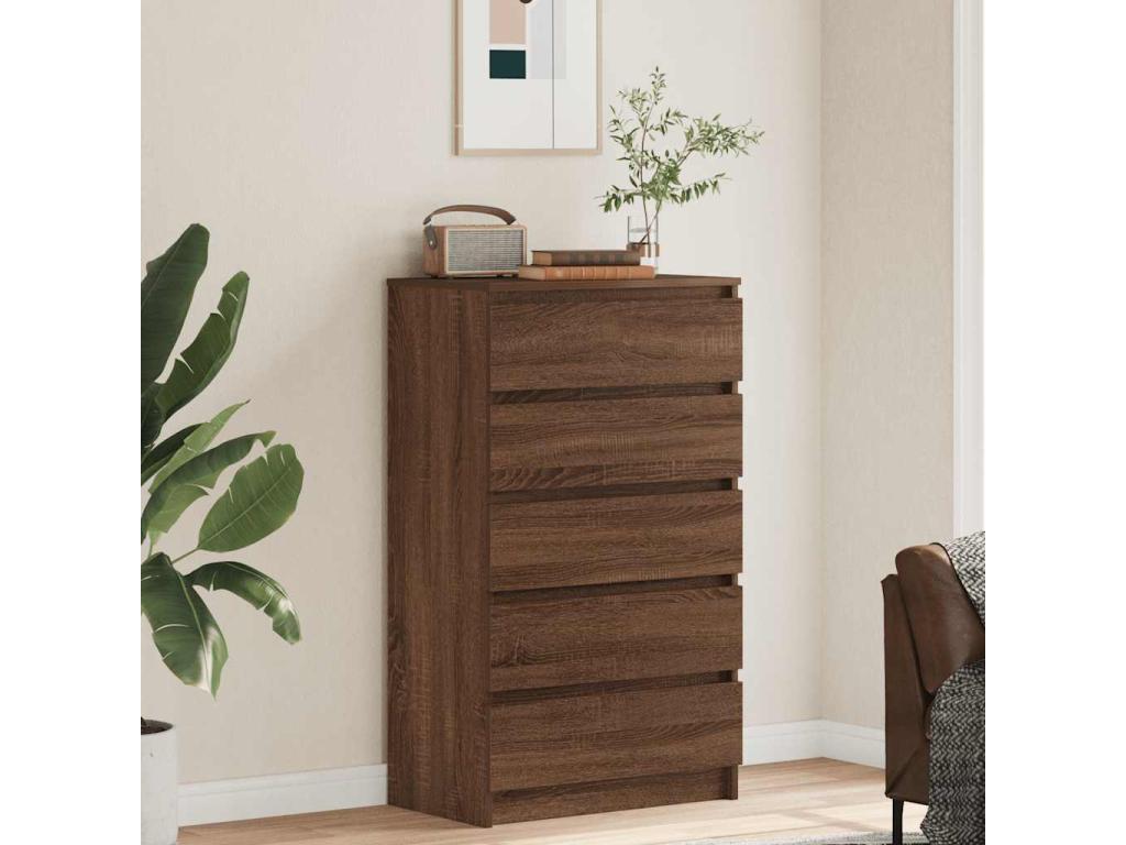 Commode Chêne marron 60x36x103 cm Bois d'ingénierie HDFS43718
