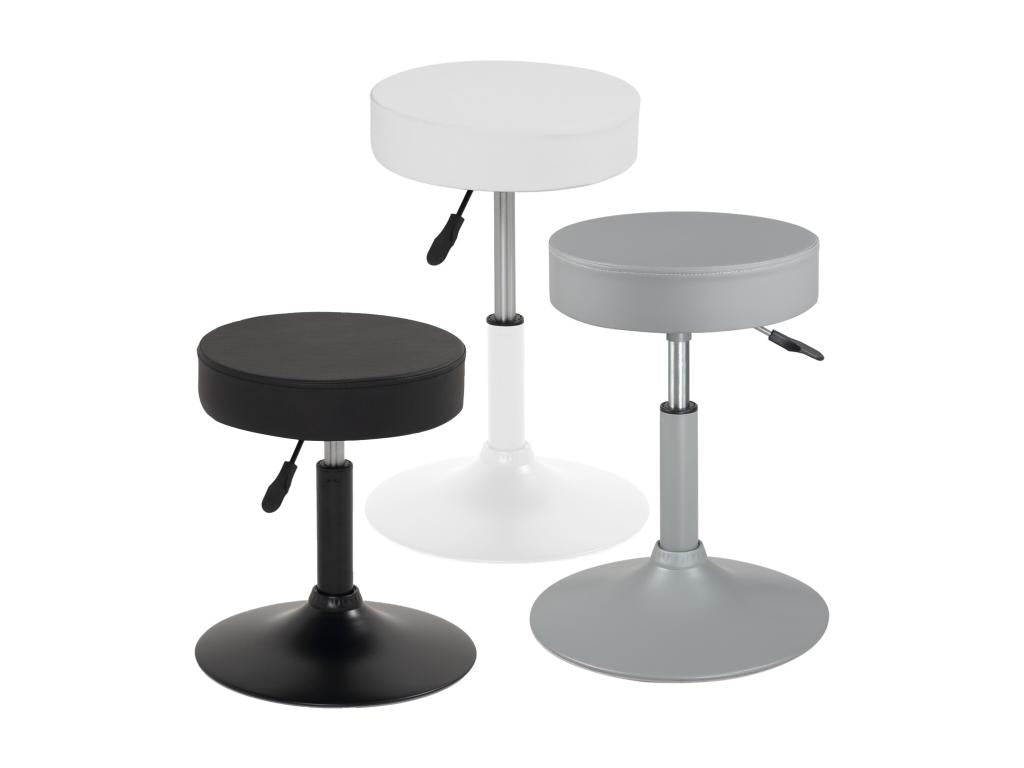 Tabouret de travail simili cuir rembourré moussepivotant hauteur réglable 43 à 57 cm YU Blanc LTRL99292