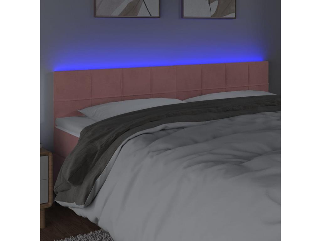 Tête de lit à LED Rose 160x5x78/88 cm Velours GWTL77015
