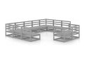 Salon de jardin 11 pcs bois de pin massif LMMC49690