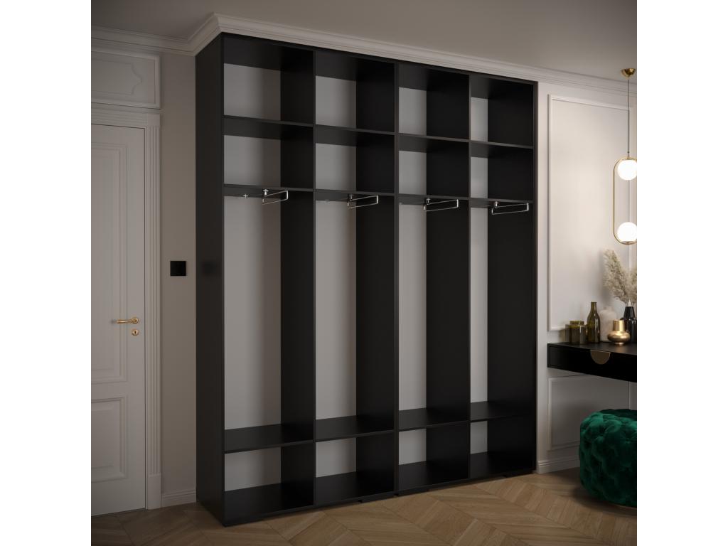 Armoire à portes battantes Chezlova Ryfel 9 236.7/200/47 4 portes Noir JIHU89031