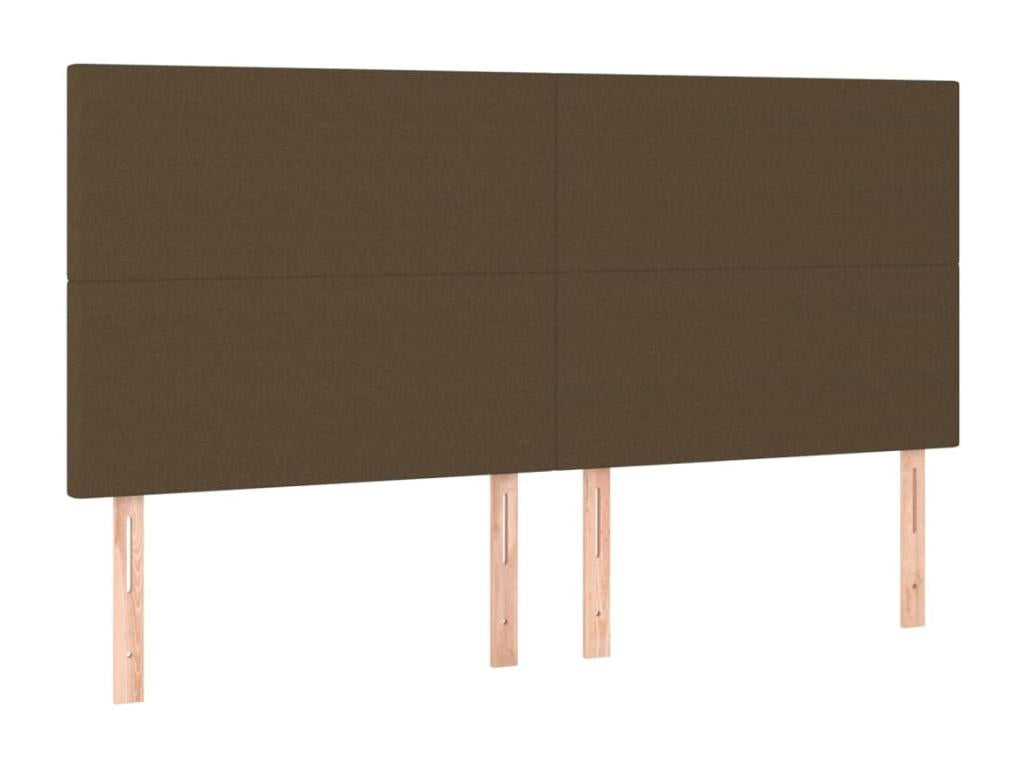 Tête de lit 4 pièces Marron foncé 100x5x78/88 cm Tissu QRBJ51927
