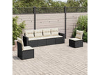 Salon de jardin 6 pcs avec coussins noir résine tressée VEIN26710