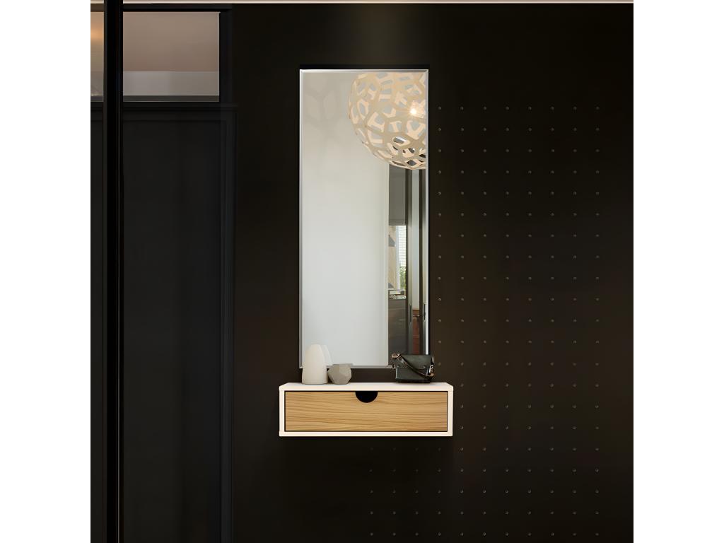 Chevet Mural Design en Bois Chezlova 40cm Blanc VHUM27711