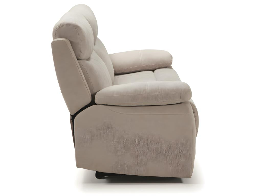 Canapé de 3 places Chezlova manuel en tissu couleur Crème - L- 190 x P- 90 x H- 103 cm GEMZ35932