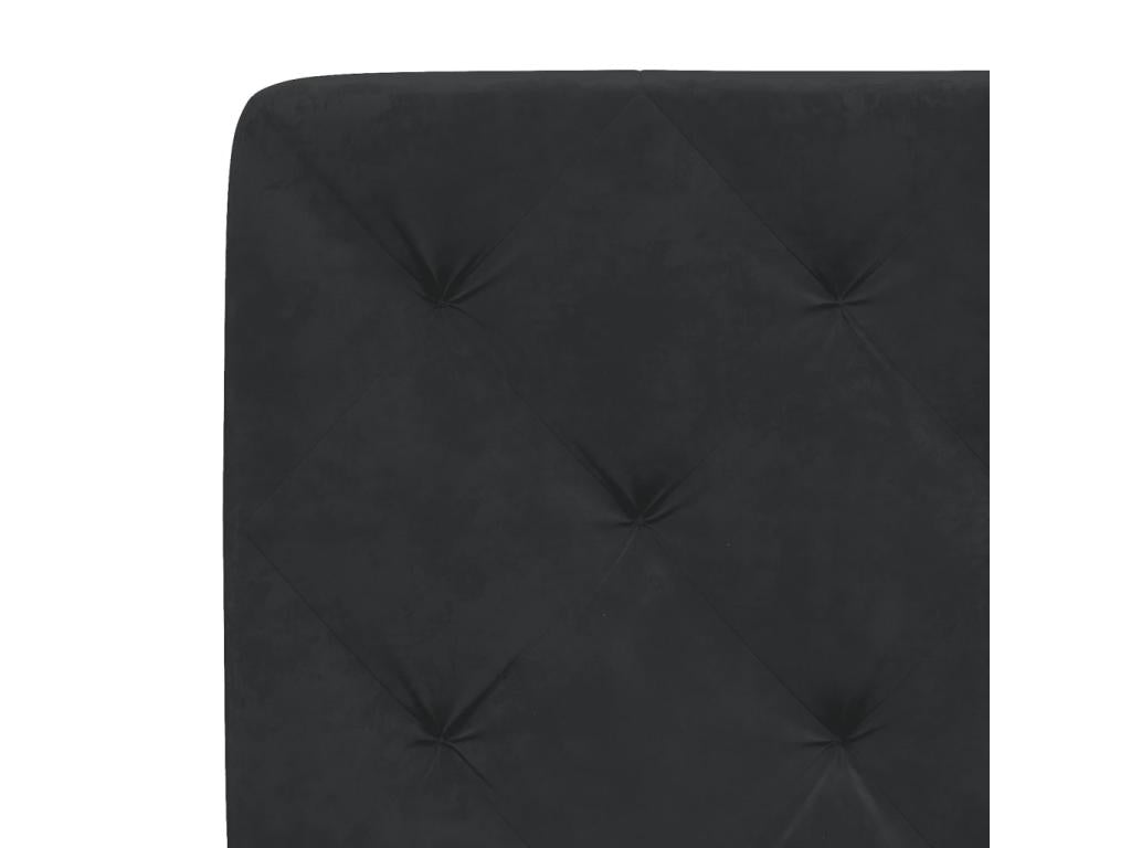 Lit avec matelas noir 200x200 cm velours MWEU87232