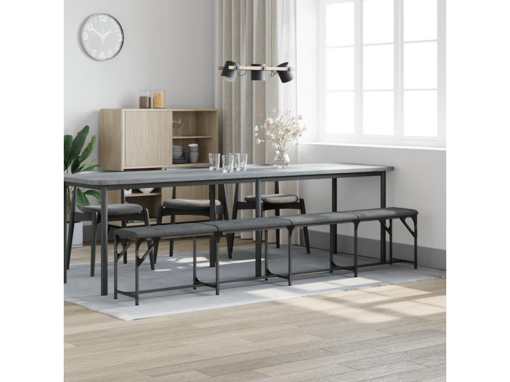 Banc à manger gris foncé 248x32x45 acier et tissu LQLS73822