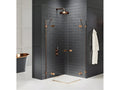 Cabine de douche 110x120cm 2 portes pivotantes Artigeo COPPER BRUSHED cuivre brossé accès d'angle UUVM70170