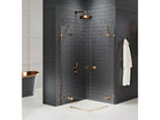 Cabine de douche 110x120cm 2 portes pivotantes Artigeo COPPER BRUSHED cuivre brossé accès d'angle UUVM70170