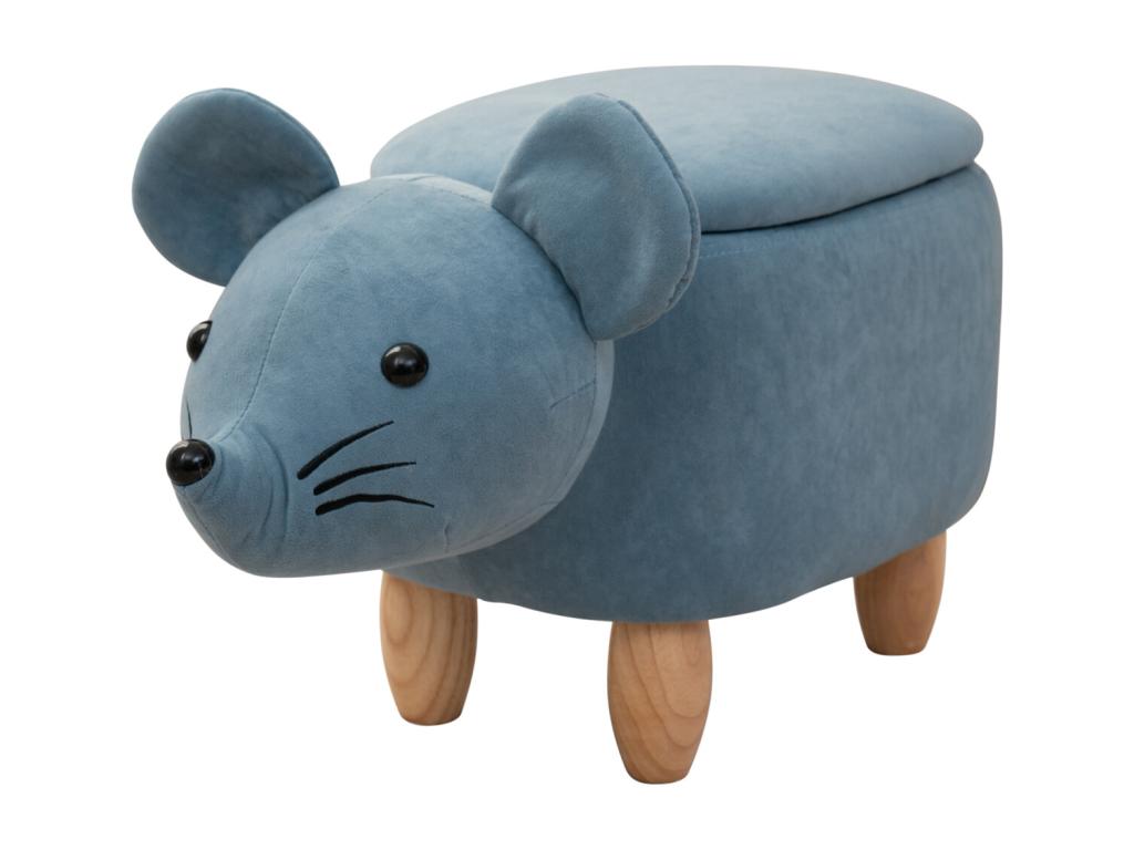 Tabouret animal souris bleu ZJUB36067