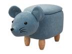 Tabouret animal souris bleu ZJUB36067