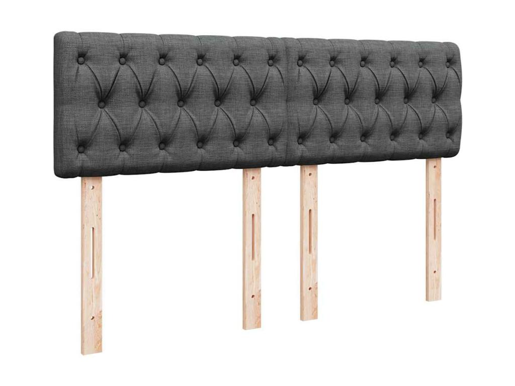 Cadre de lit ottoman avec matelas gris foncé 140x200 cm tissu PMJS97944