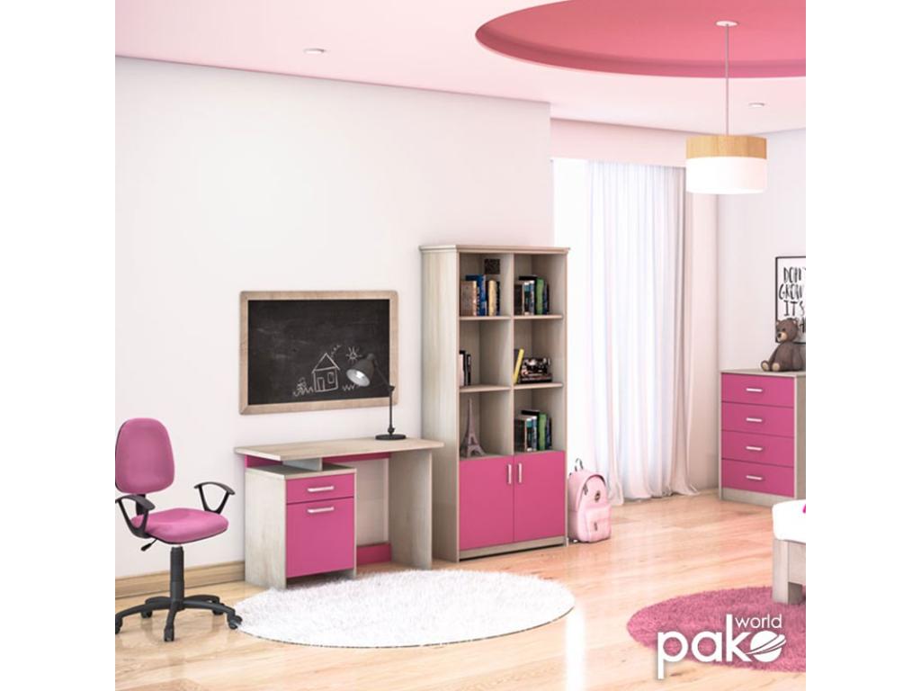 Bibliothèque pour enfants Artigeo castillo rose 80,5x36,5x183,5 cm HPXH87141