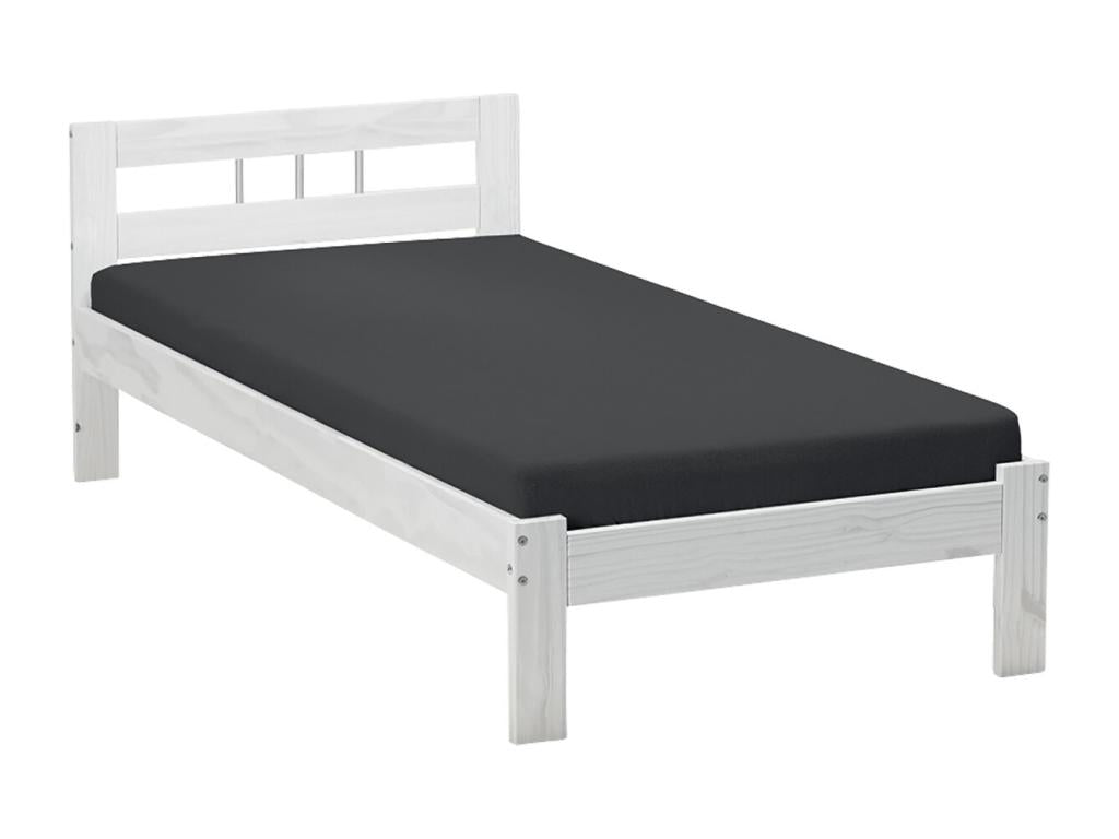 Chezlova - Lit 90x200cm Bois Massif Vernis Blanc YGCG26068