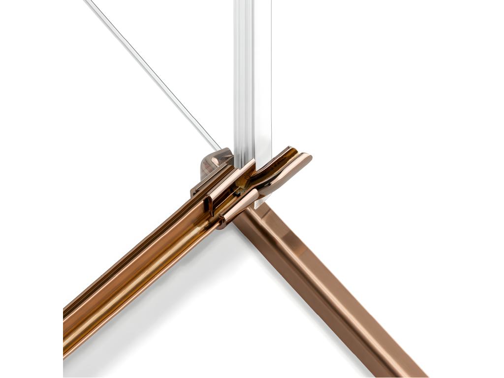 Cabine de douche cuivre brossé 100x90cm pivotante gauche Chezlova COPPER BRUSHED accès de face TZXU99685