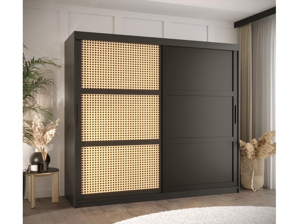 ARMOIRE Chezlova 3 À PORTES COULISSANTES 200/200/62 2 Portes negro ATKT75299