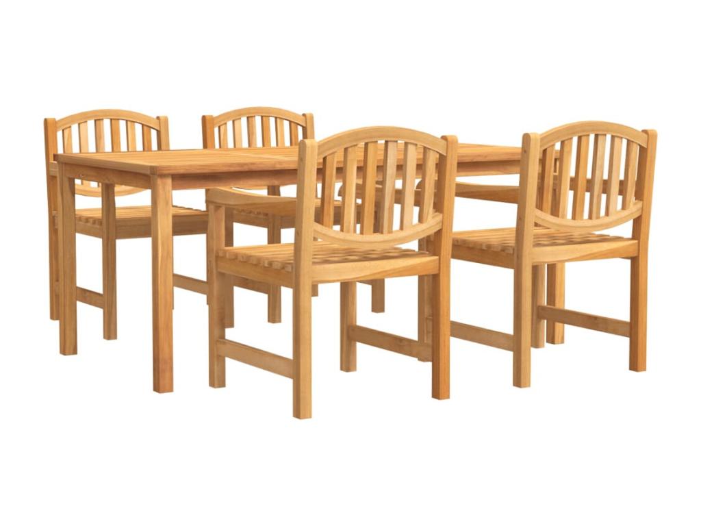 Ensemble à dîner de jardin 5 pièces Bois de teck massif FAEZ84642