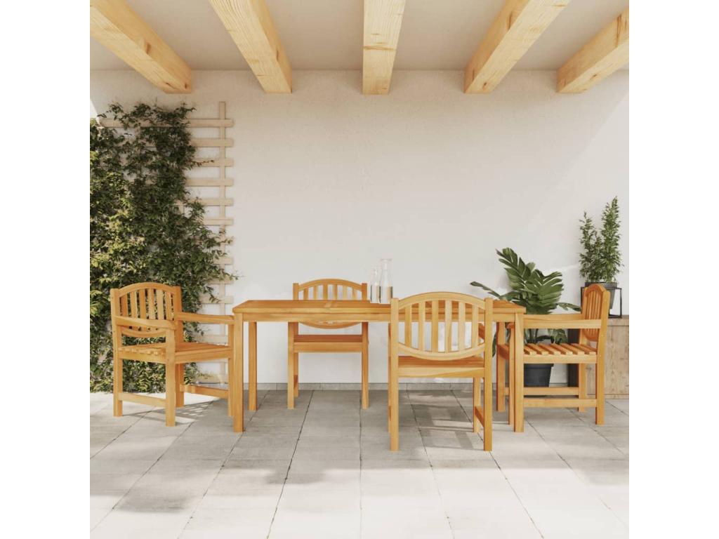 Ensemble à dîner de jardin 5 pièces Bois de teck massif FAEZ84642