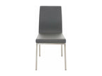Lot de 2 chaises de salle à manger style épuré en PVC gris et acier inoxydable 10 0001610 BAEA47738