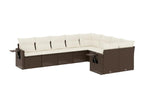 Salon de jardin avec coussins 9 pcs marron résine tressée AUYP59295