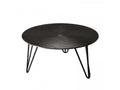 Chezlova - Table basse ronde 75x75cm aluminium noir pieds épingles métal noir CXMP49157