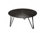 Chezlova - Table basse ronde 75x75cm aluminium noir pieds épingles métal noir CXMP49157