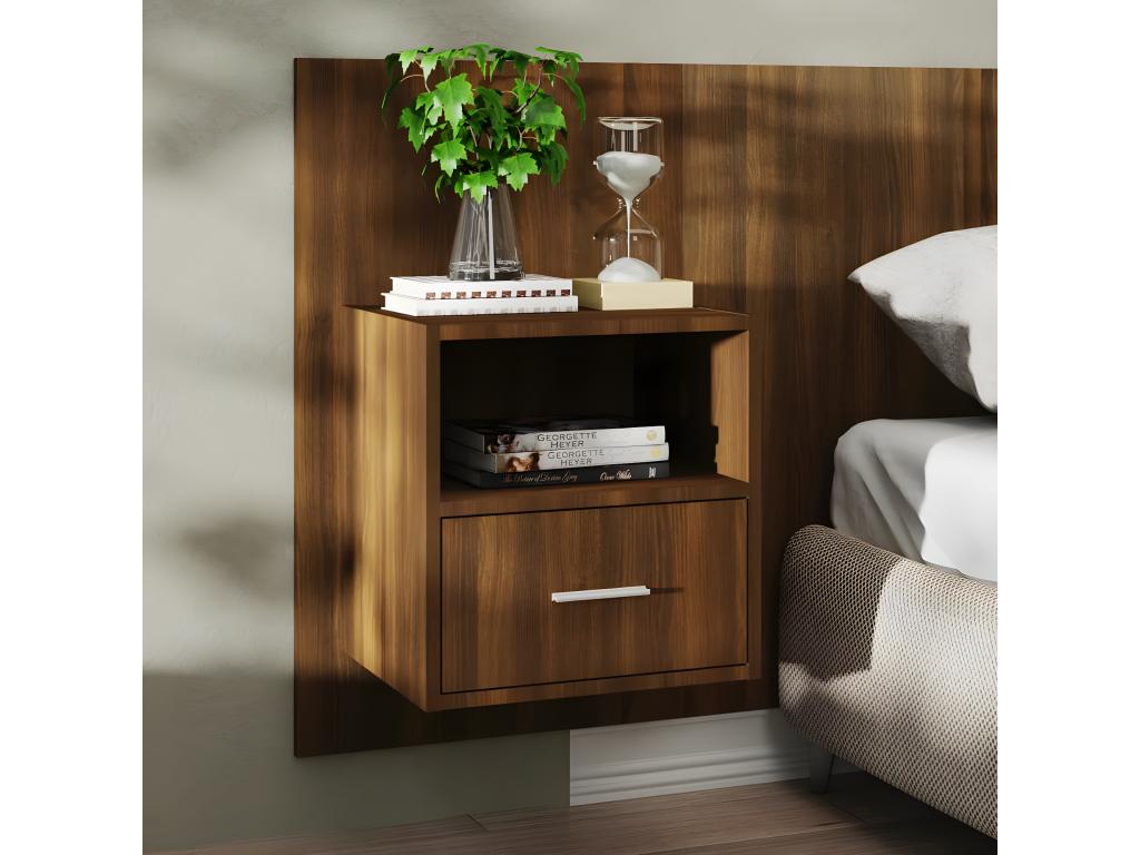 Table de chevet murale Chêne marron ZWYD91848