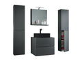 Chezlova 5 pièces lavabo ensemble de meubles de salle de bains lavabo Lendas BL largeur 60 cm XL tiroir Anthracite GGCU65342