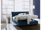 Lit double Artigeo Lit coffre déhoussable avec tête de lit rembourrée et cadre de lit coffre Made in Italy adapté pour matelas 160x190 cm Bleu VUVL66762