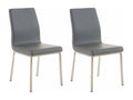 Lot de 2 chaises de salle à manger style épuré en PVC gris et acier inoxydable 10 0001610 BAEA47738
