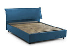 Lit double Artigeo Lit coffre déhoussable avec tête de lit rembourrée et cadre de lit coffre Made in Italy adapté pour matelas 160x190 cm Bleu VUVL66762