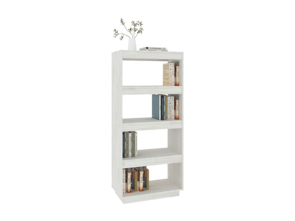 Bibliothèque-Séparateur de pièce Blanc 60x35x135 Pin massif BIDM84803