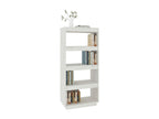 Bibliothèque-Séparateur de pièce Blanc 60x35x135 Pin massif BIDM84803