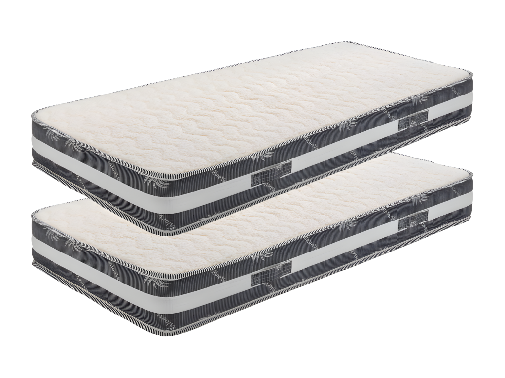 Lot de 2 Matelas s Alses 70x190x22 cm - Ferme - Face Hiver Laine - Artigeo Poli Lattex Haute Densit QWES01915