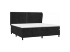Sommier à Chezlova de lit et matelas Noir 200x200 Velours MECU18392