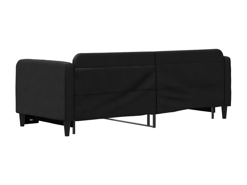 Lit de jour avec lit gigogne noir 80x200 cm tissu LICK61651