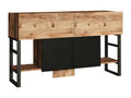 Buffet style industriel Chezlova Métal Noir et Bois Naturel et Noir URIR77055