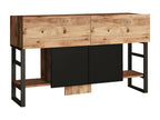 Buffet style industriel Chezlova Métal Noir et Bois Naturel et Noir URIR77055