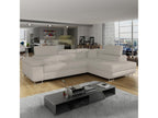 Canapé d'angle droit convertible Chezlova tissu Beige HNXI08096