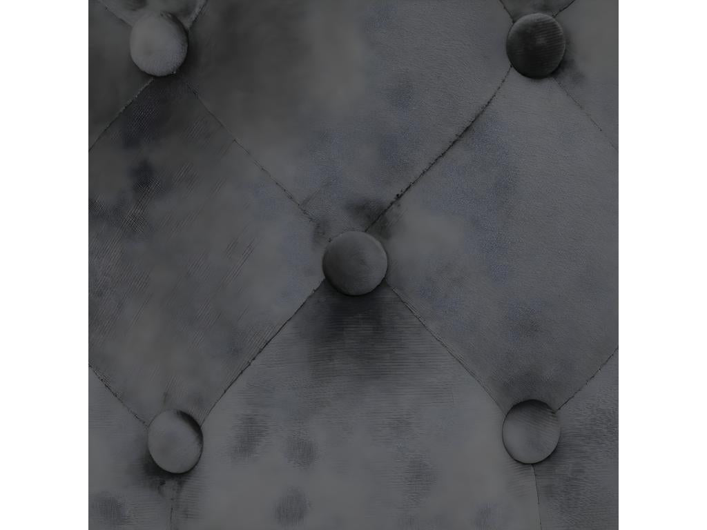 Pouf en Velours Capitonné Gris Ardoise 38x38 cm VEOV19062