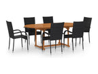 Ensemble de salle à manger de jardin 7 pcs Résine tressée Noir 7 FFGW40933