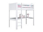 Lit mezzanine en bois - avec bureau N06 Blanc 90x190 XNQS40033